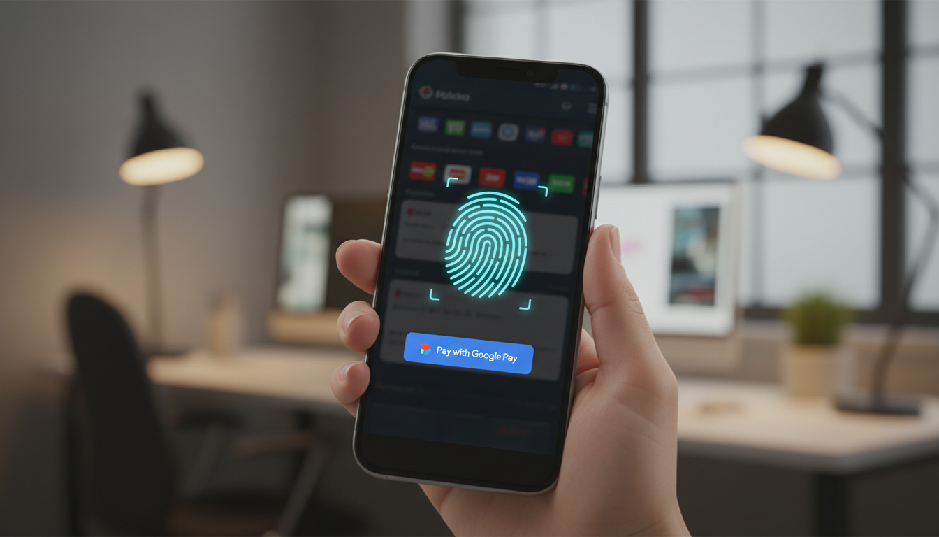 Smartphone user making a secure mobile deposit at an online casino using Google Pay