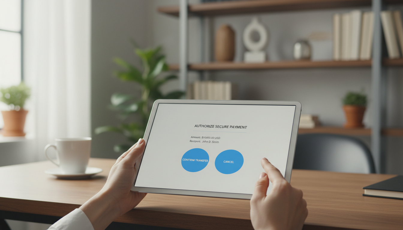 User using Trustly payment on a tablet